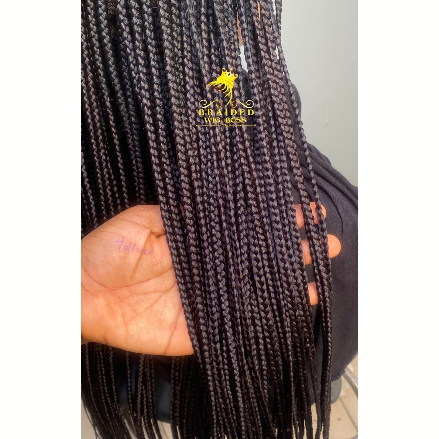 Knotless Braid Wig Full Lace Braided Wig for Black Women Customizable Length/Color Glueless Braided Wig Natural Hairline Handmade Protective