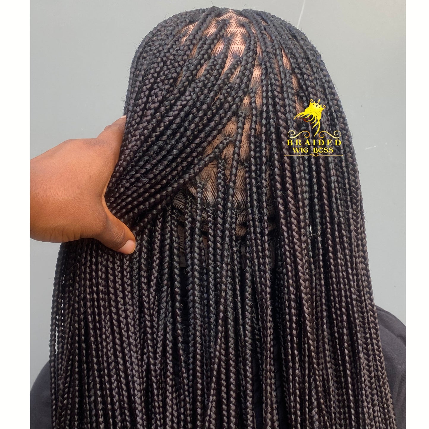 Knotless Braid Wig Full Lace Braided Wig for Black Women Customizable Length/Color Glueless Braided Wig Natural Hairline Handmade Protective