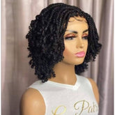 12” Kinky Twist Braided Lace Front Wig for Black Women – 6x6 Closure Wig in Natural Colors 1, 1B, 17 & 33 – Lightweight & Protective Style