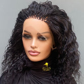 Luxury Curly Human Hair Micro Box Braid Wig – 100% HD Full Lace, 12" Handmade Braided Wig for Women, Bleached Knots, Reusable & Natural Look