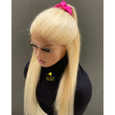 22” Blonde Full Lace Wig – 100% Human Hair, Hand-Ventilated from Scratch, Transparent Lace, Minimal Shedding, Alopecia-Friendly, Adjustable & Customizable