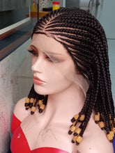Short Beaded Cornrow Wig for Women – 13x6 Full Frontal Lace Wig – Customizable Length & Color – African Braided Wig – Luxury Handmade Wig
