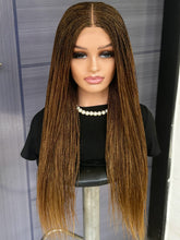 Ready to Ship 30” Micro Braid Wig In Mixed Blonde Color Braided Wig for Black Women, 6x6 Lace Frontal, Glueless Handmade Protective Style