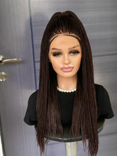 Micro Twist Braided Wig – Full Lace Handmade Wig for Black Women, Color 33 Brown, Lightweight Natural Glueless Protective Style braids wig