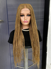 Mixed Blonde Cornrow Braided Wig – 30”Glueless 2x6 Lace Front Wig for Black Women, Custom Lace Box Braids, Protective Style, Handmade