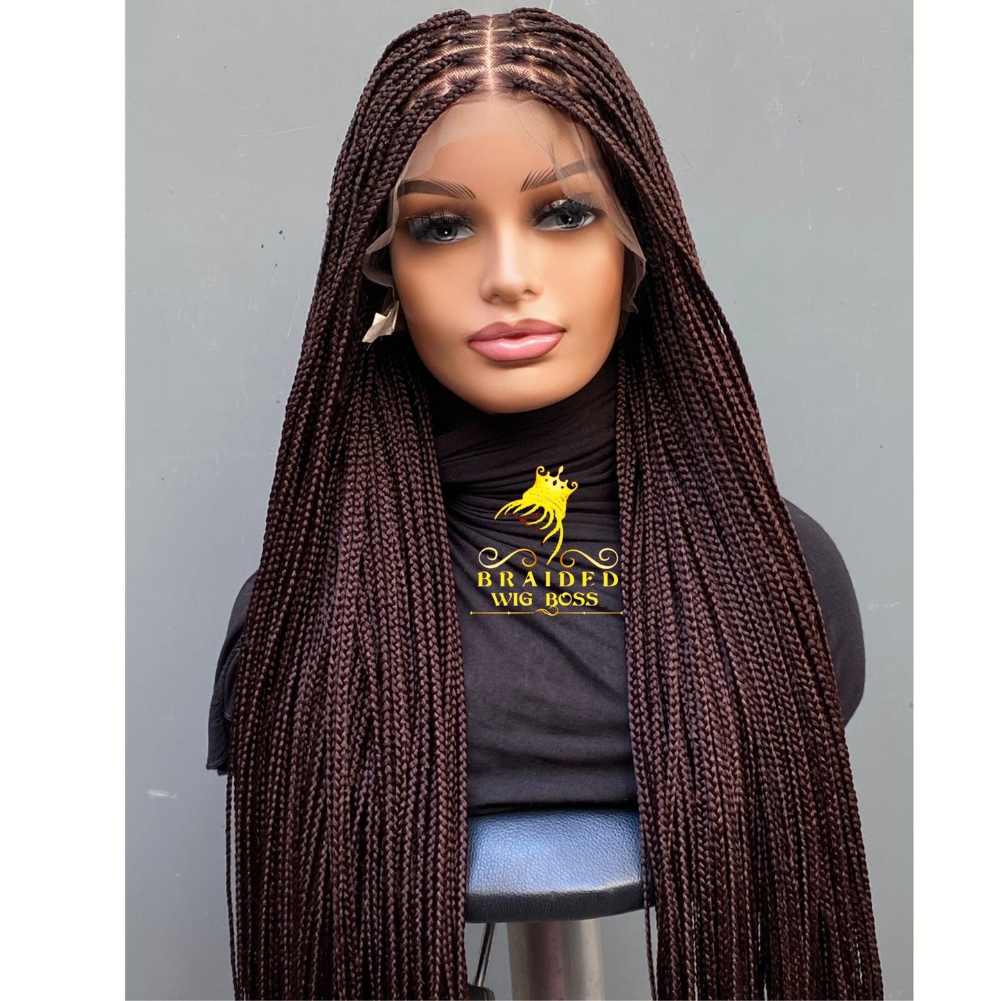 Full Lace Knotless Braid Wig in Color 33 Handmade Long Braided Wig Customizable Length Color & Cap Size Natural Hairline Wig