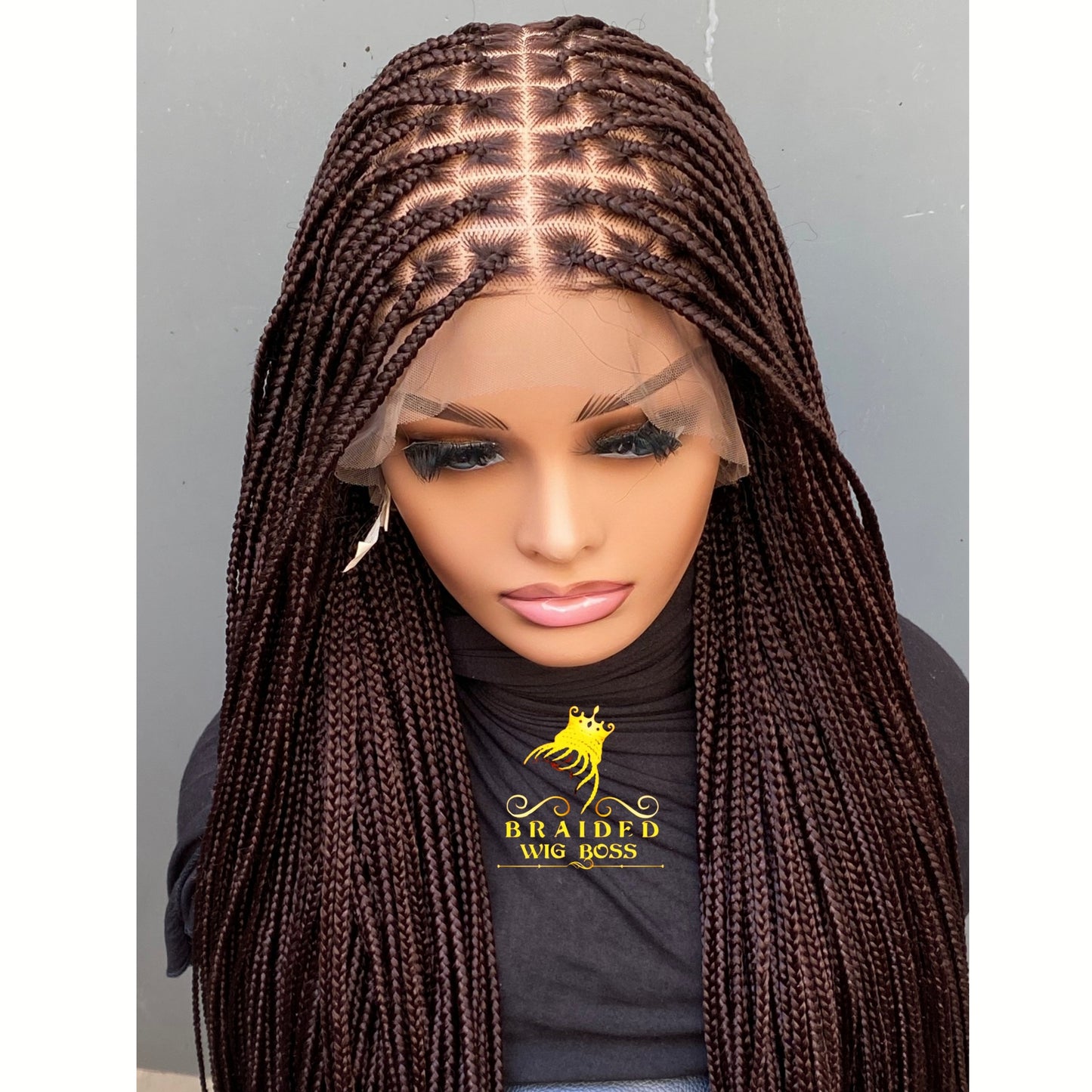 Full Lace Knotless Braid Wig in Color 33 Handmade Long Braided Wig Customizable Length Color & Cap Size Natural Hairline Wig