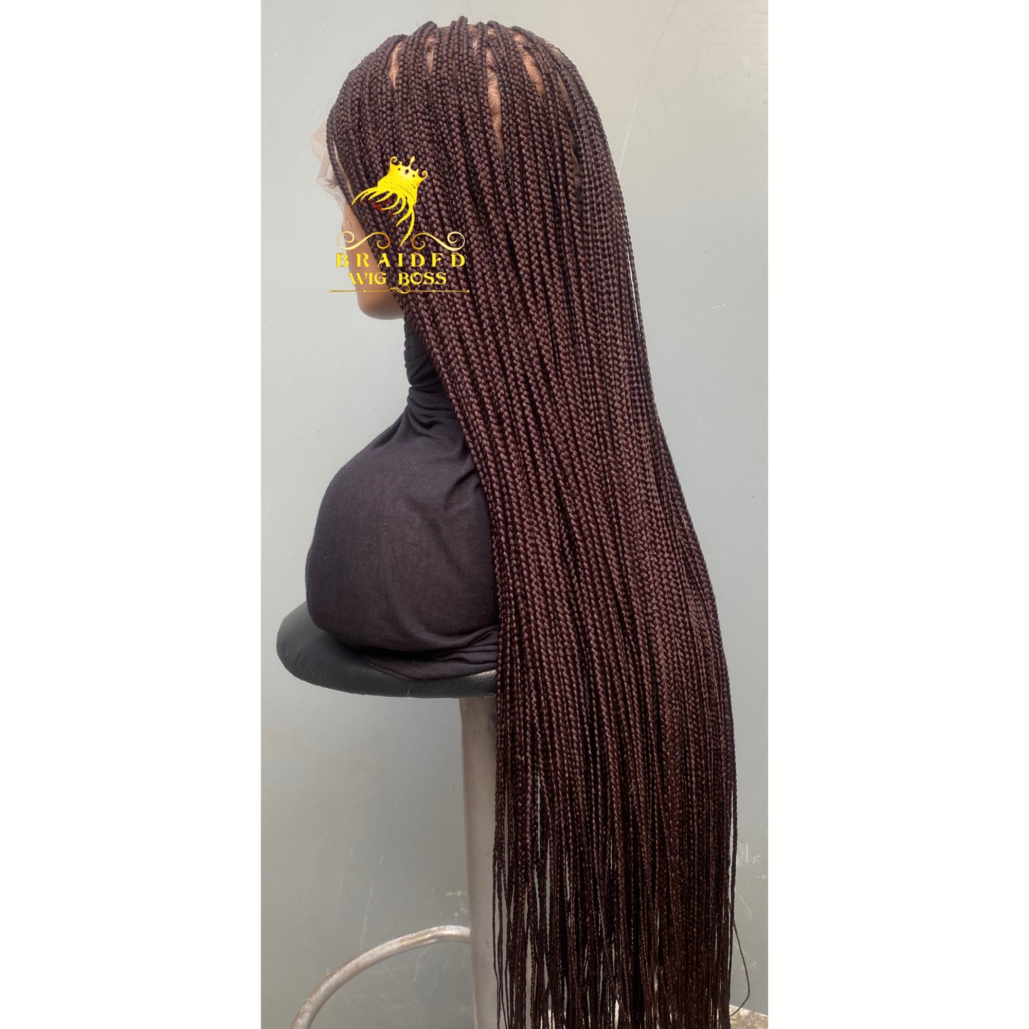 Full Lace Knotless Braid Wig in Color 33 Handmade Long Braided Wig Customizable Length Color & Cap Size Natural Hairline Wig