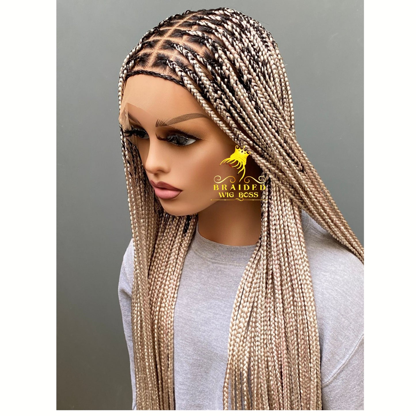 Knotless Braided Wigs for Black Women on Full Lace Wig Customisable Glueless Box Braid Wig Handmade Braided Lace Wig Lightweight