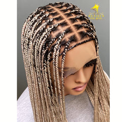 Knotless Braided Wigs for Black Women on Full Lace Wig Customisable Glueless Box Braid Wig Handmade Braided Lace Wig Lightweight