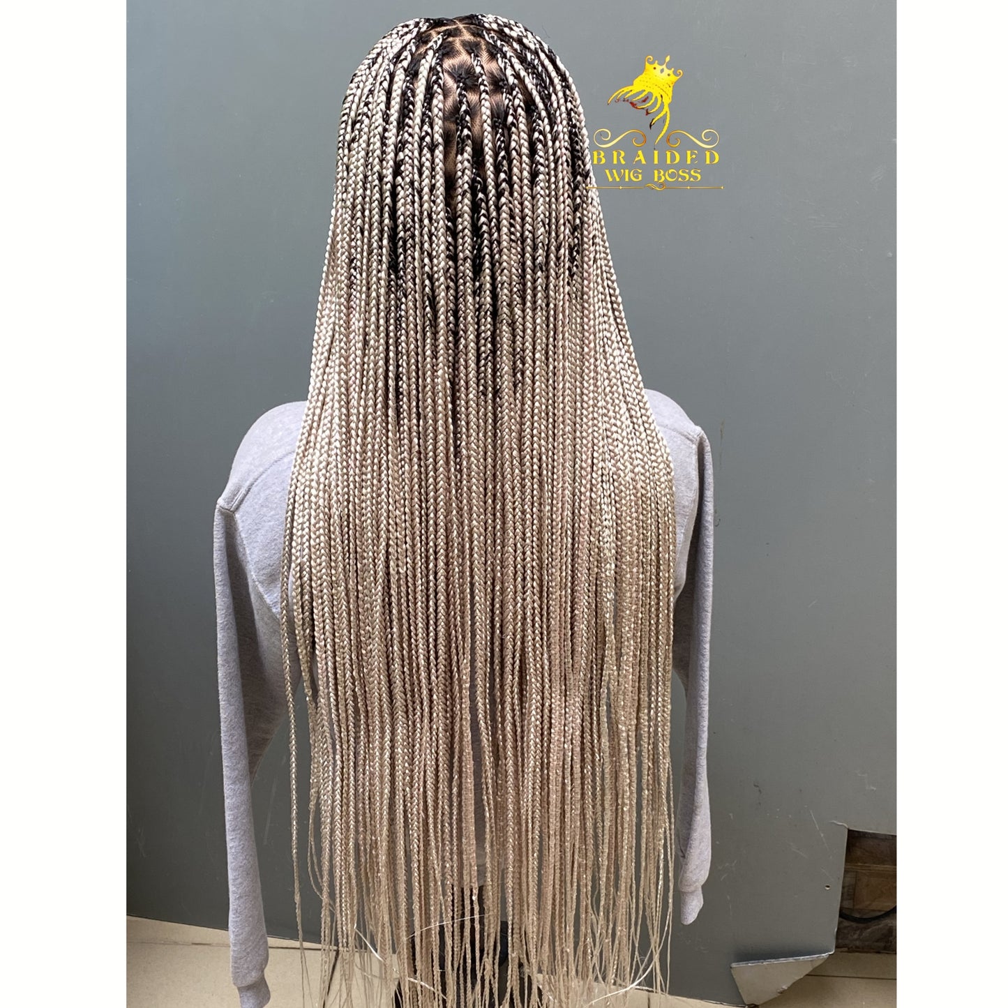 Knotless Braided Wigs for Black Women on Full Lace Wig Customisable Glueless Box Braid Wig Handmade Braided Lace Wig Lightweight