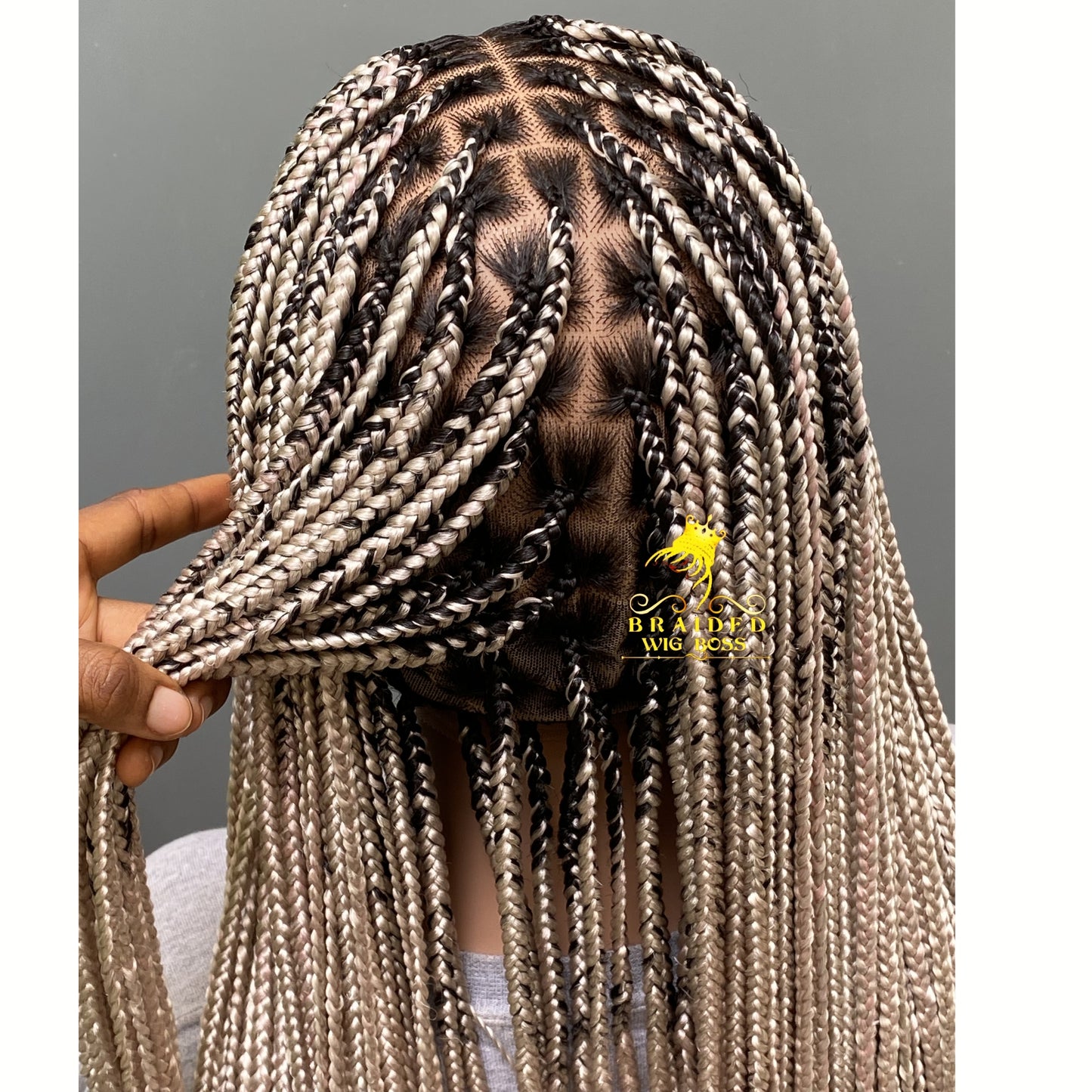 Knotless Braided Wigs for Black Women on Full Lace Wig Customisable Glueless Box Braid Wig Handmade Braided Lace Wig Lightweight