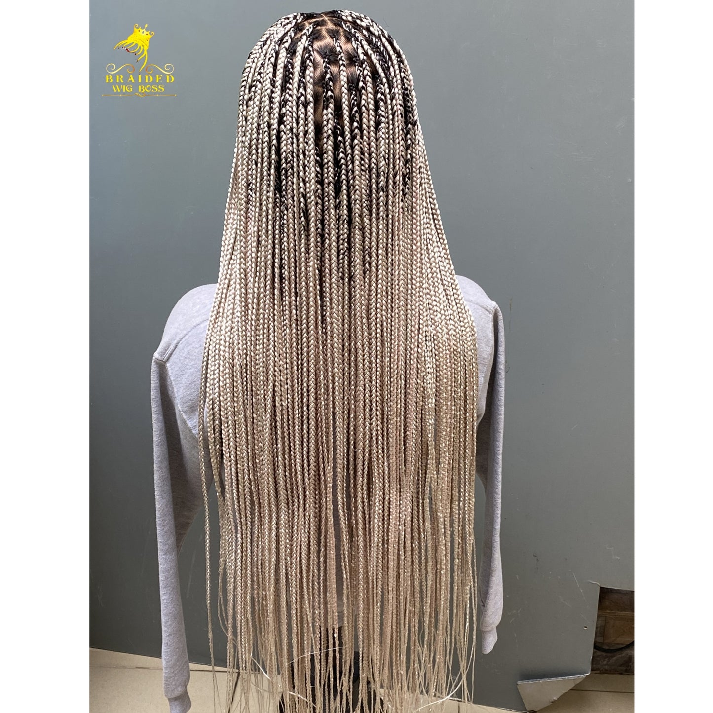 Knotless Braid Wigs For Black Women Customisable Handmade Braided Wig On Full Lace Glueless Protective Styles African-inspired braided wigs