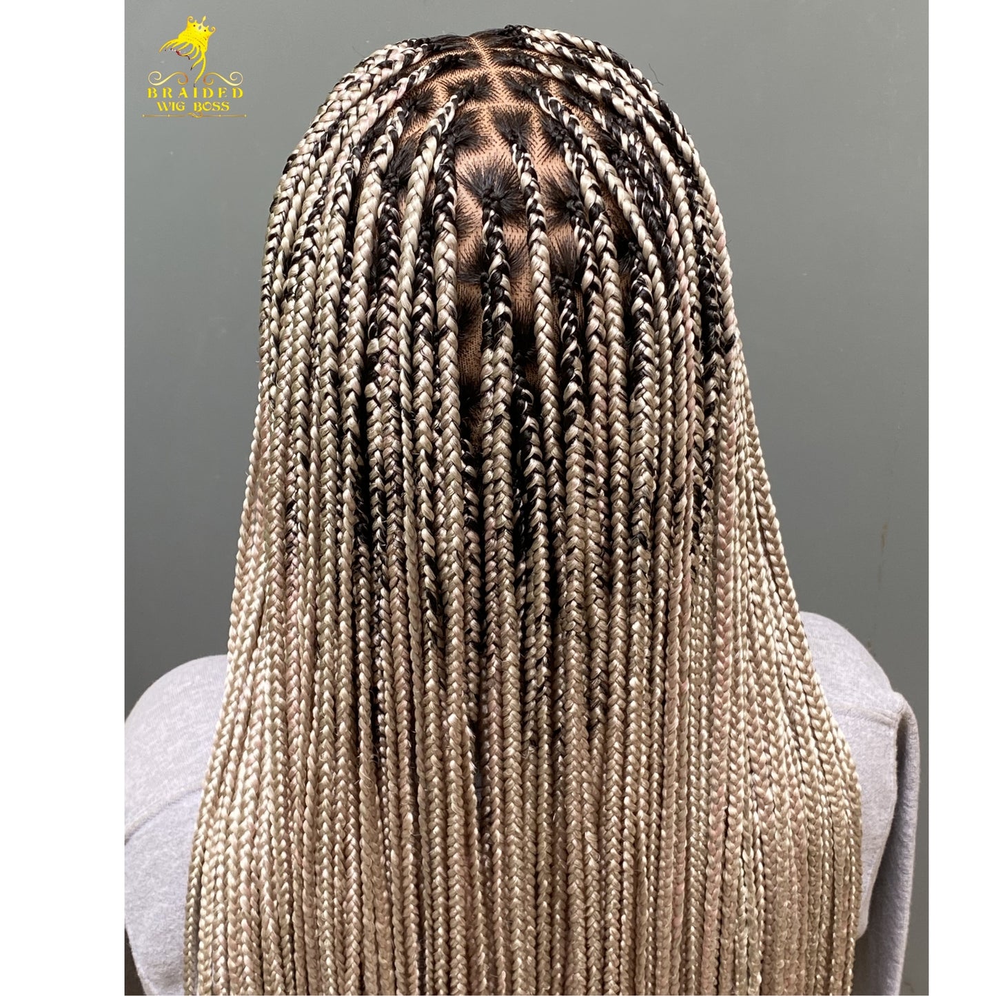 Knotless Braid Wigs For Black Women Customisable Handmade Braided Wig On Full Lace Glueless Protective Styles African-inspired braided wigs