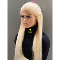 22” Blonde Full Lace Wig – 100% Human Hair, Hand-Ventilated from Scratch, Transparent Lace, Minimal Shedding, Alopecia-Friendly, Adjustable & Customizable