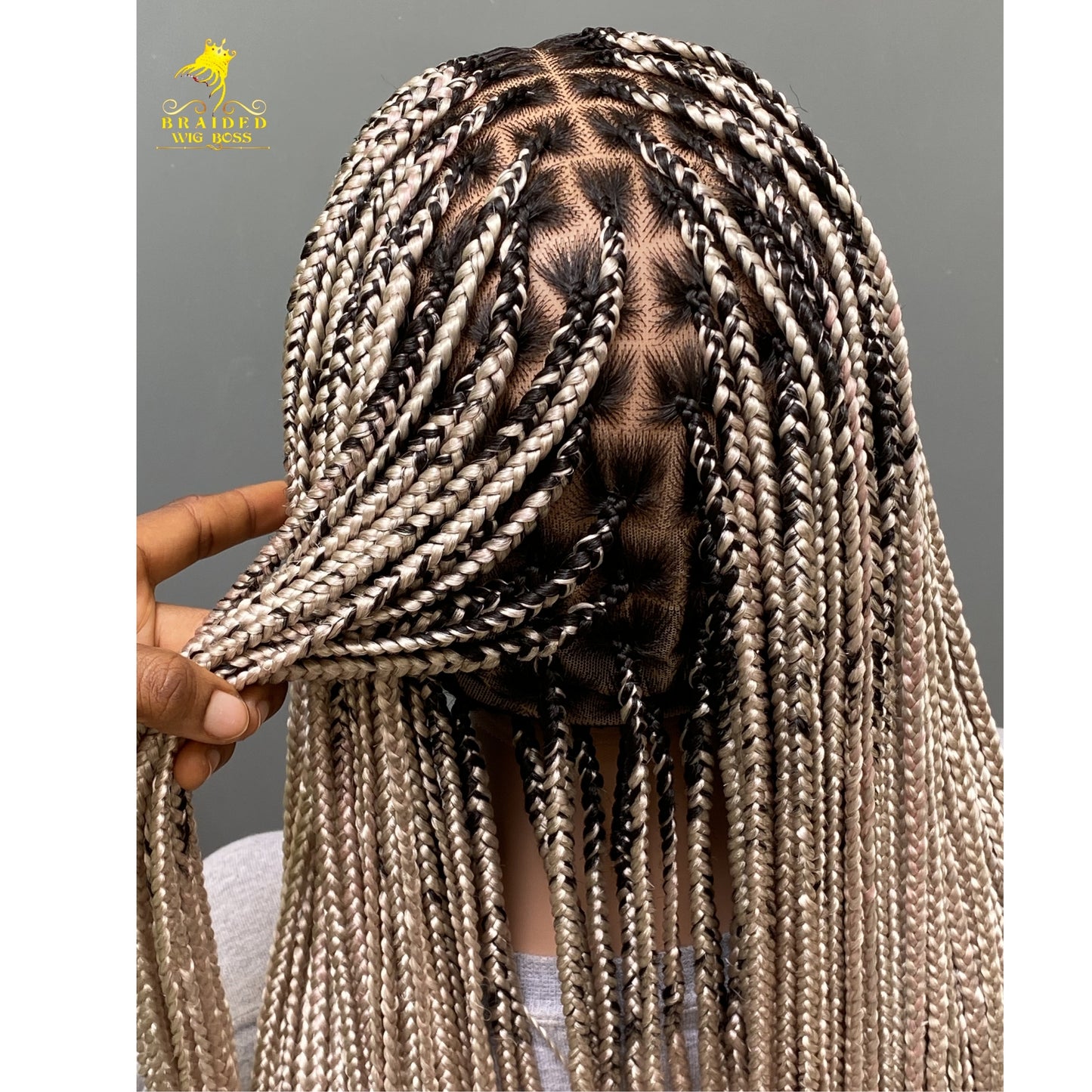 Knotless Braid Wigs For Black Women Customisable Handmade Braided Wig On Full Lace Glueless Protective Styles African-inspired braided wigs