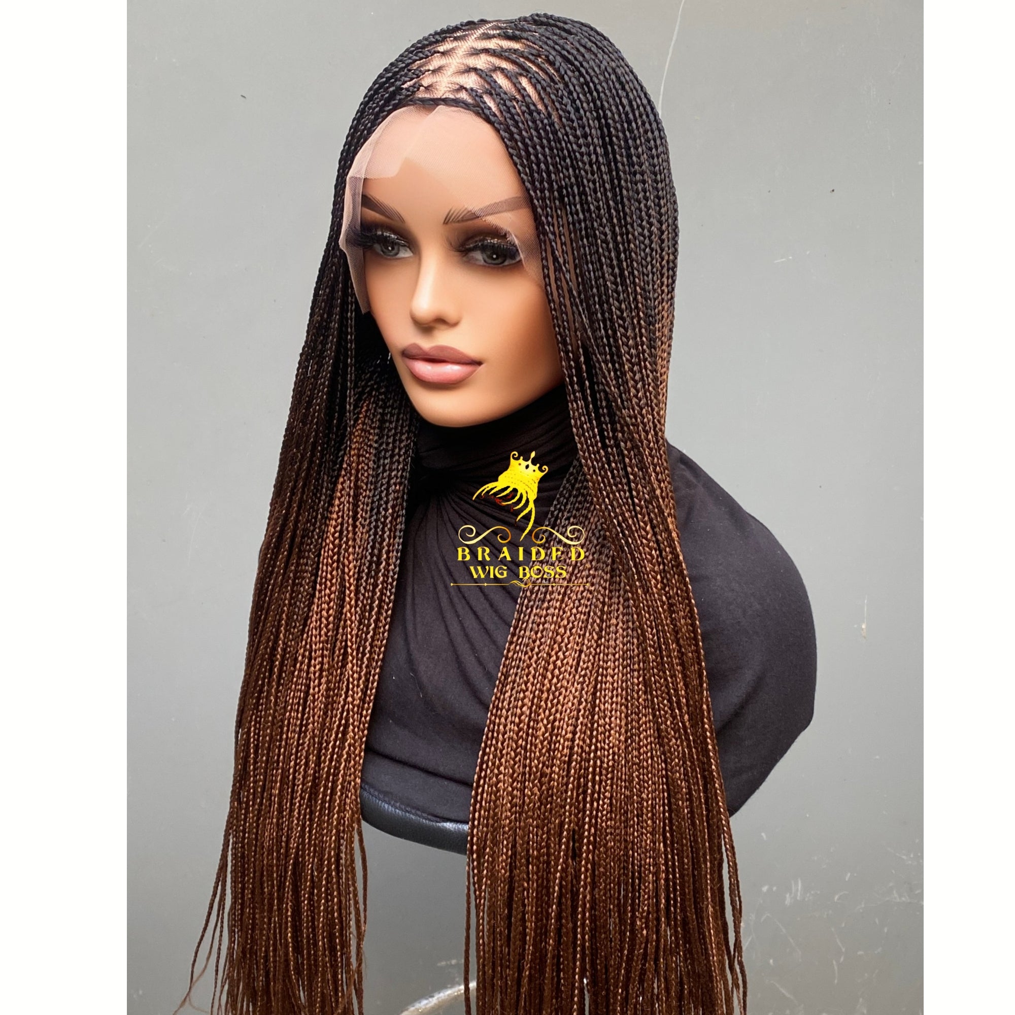 Full Lace Knotless Braid Wig in Ombre B29 Color Handmade Long Braided Wig Customizable Length Color & Cap Size Natural Hairline Wig