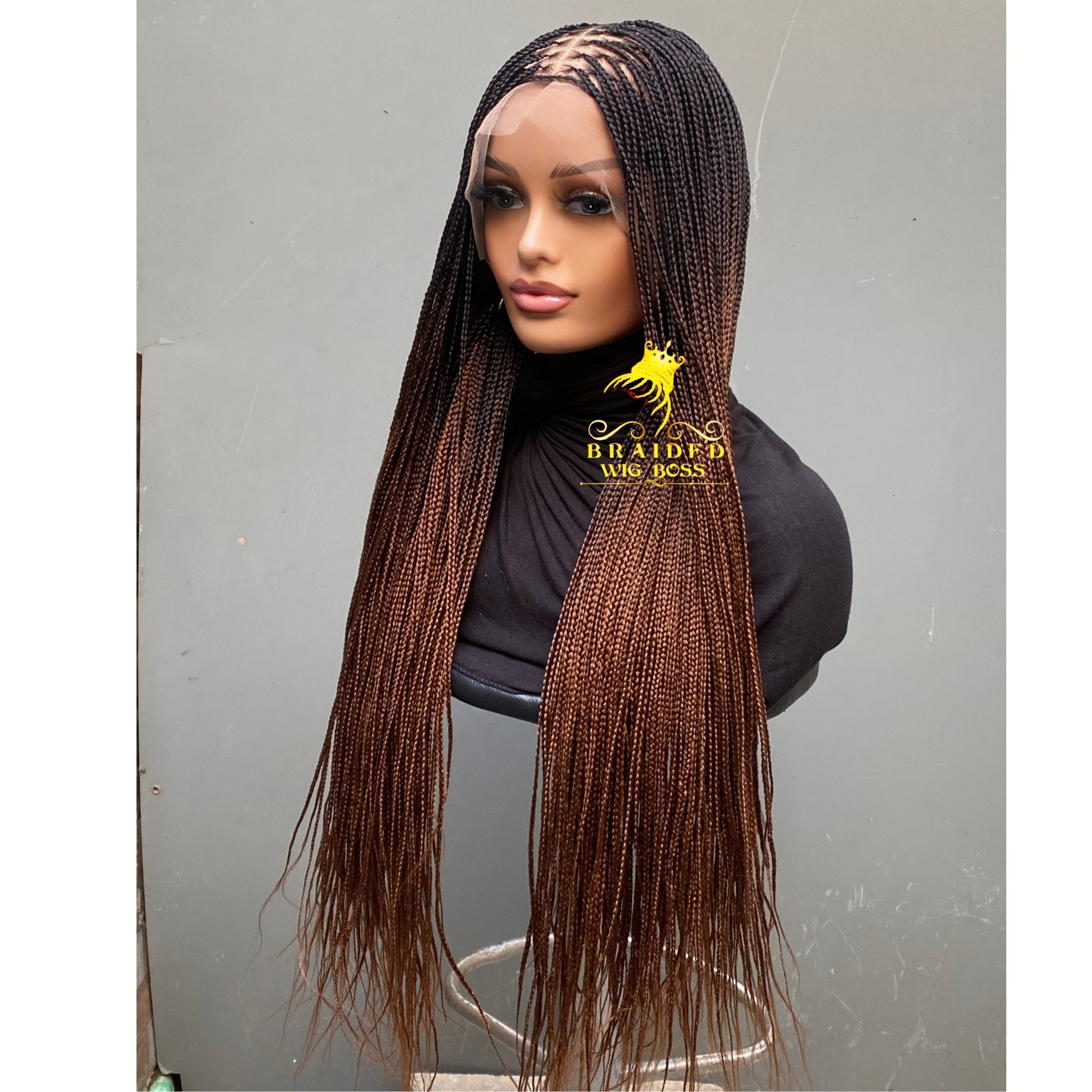 Full Lace Knotless Braid Wig in Ombre B29 Color Handmade Long Braided Wig Customizable Length Color & Cap Size Natural Hairline Wig