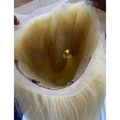 22” Blonde Full Lace Wig – 100% Human Hair, Hand-Ventilated from Scratch, Transparent Lace, Minimal Shedding, Alopecia-Friendly, Adjustable & Customizable
