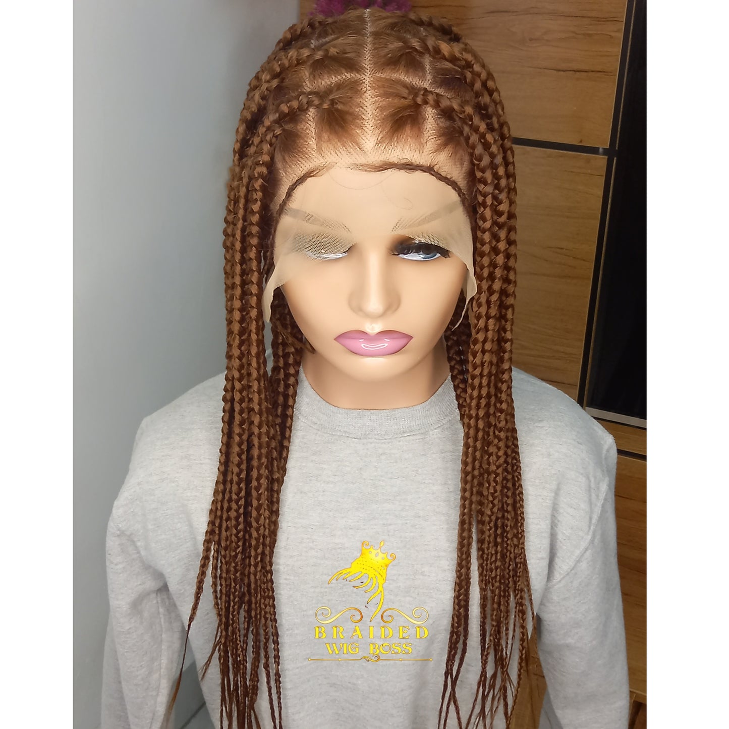 Box Braid Wigs For Women Color 30 Full Lace Braid Wig Braided Wig Synthetic Glueless Handmade Braided Lace Wig Knotless Braid Cornrow Wigs