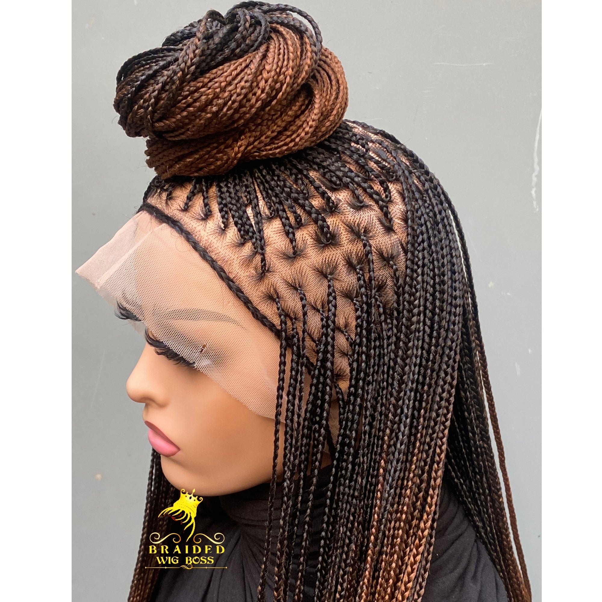 Full Lace Knotless Braid Wig in Ombre B29 Color Handmade Long Braided Wig Customizable Length Color & Cap Size Natural Hairline Wig