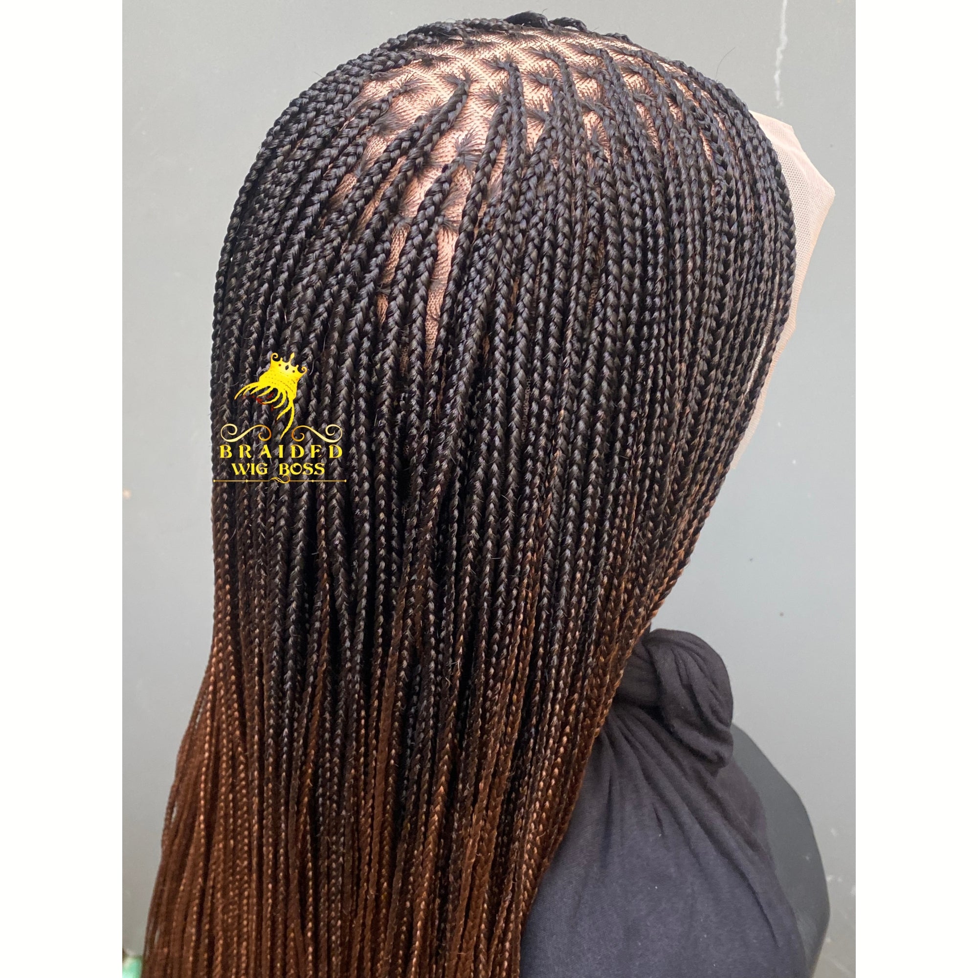 Full Lace Knotless Braid Wig in Ombre B29 Color Handmade Long Braided Wig Customizable Length Color & Cap Size Natural Hairline Wig