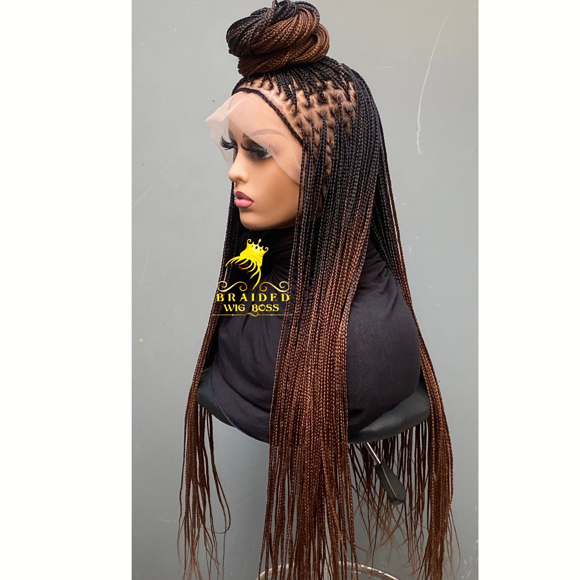 Full Lace Knotless Braid Wig in Ombre B29 Color Handmade Long Braided Wig Customizable Length Color & Cap Size Natural Hairline Wig