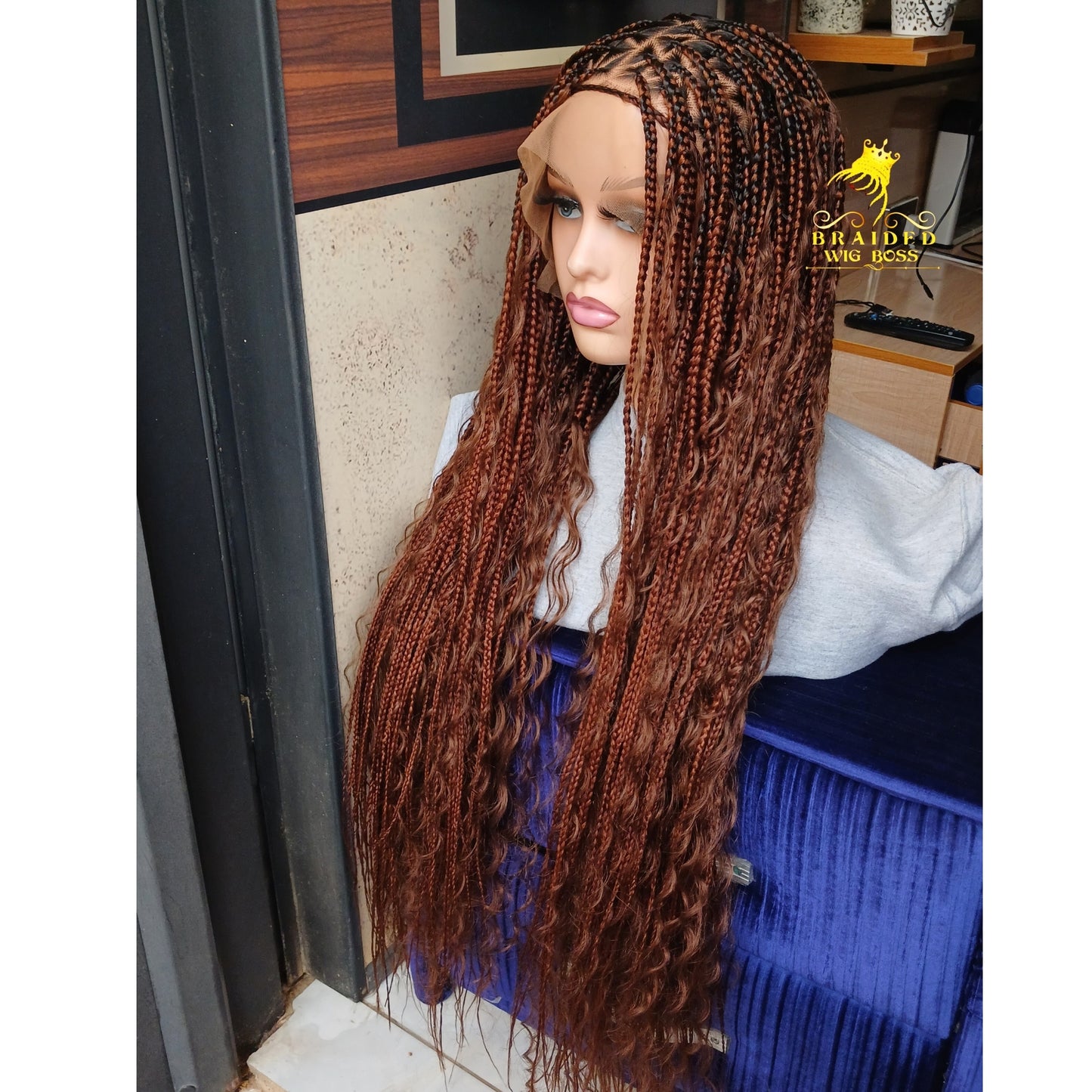 Boho Knotless Braided Wigs For Women on Full Lace Wig  Box Glueless Braid Wig for Black Women