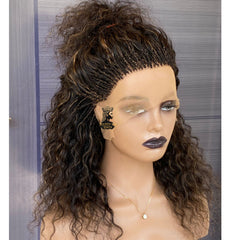 100% Human Hair Pick & Drop Micro Braid Wig Full Lace – Natural & Colored Braid Wig with Free-Flow Ends