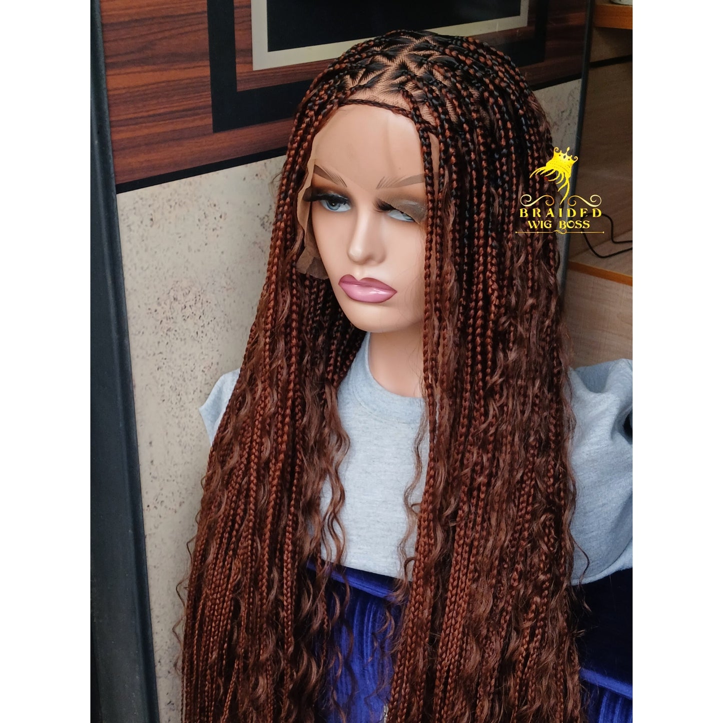 Boho Knotless Braided Wigs For Women on Full Lace Wig  Box Glueless Braid Wig for Black Women