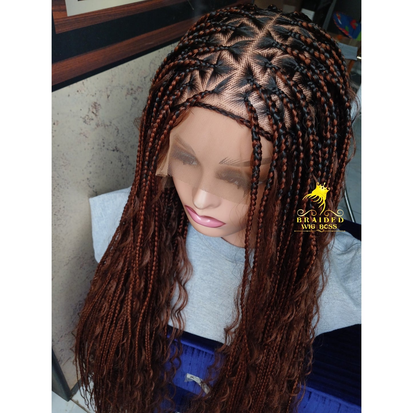 Boho Knotless Braided Wigs For Women on Full Lace Wig  Box Glueless Braid Wig for Black Women