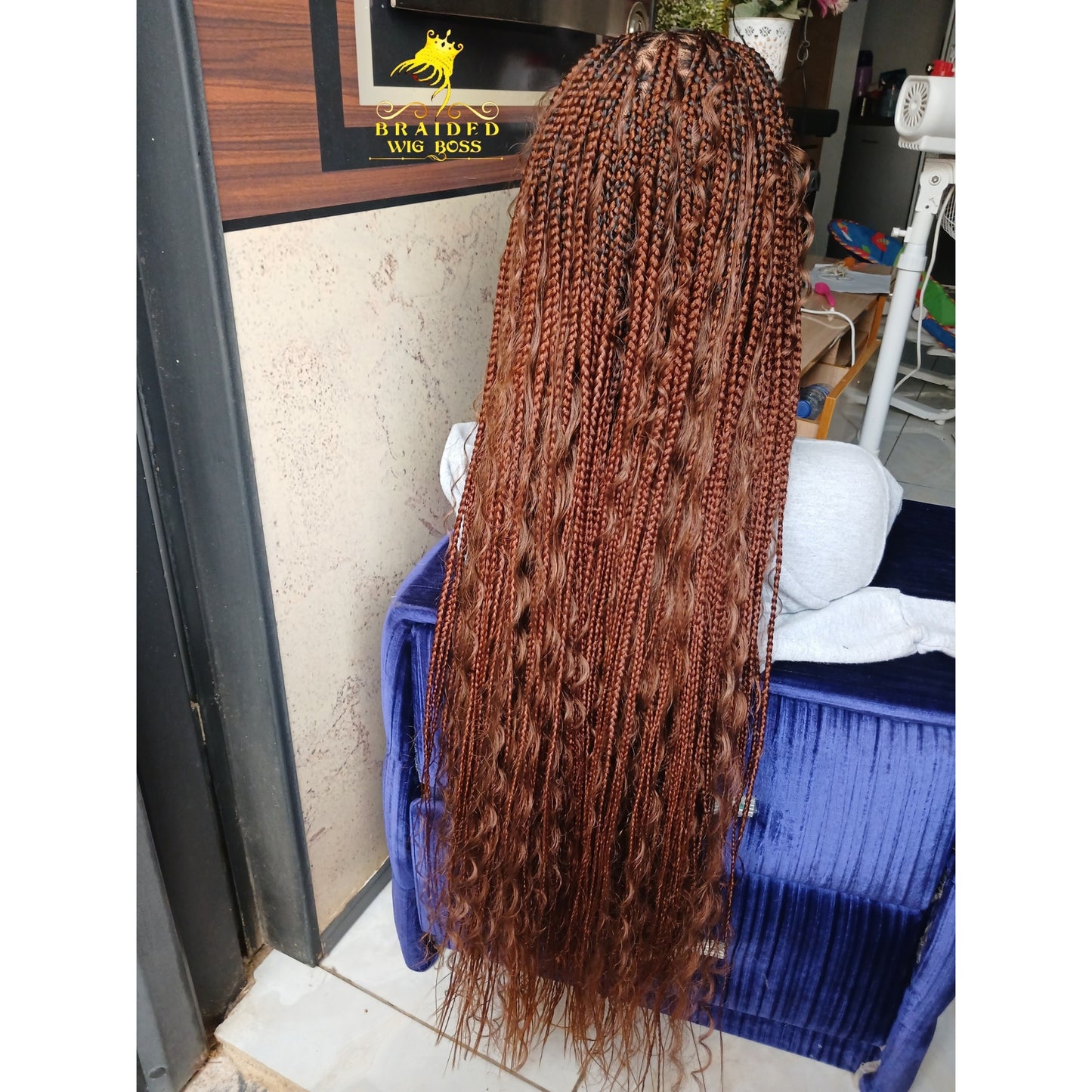 Boho Knotless Braided Wigs For Women on Full Lace Wig  Box Glueless Braid Wig for Black Women