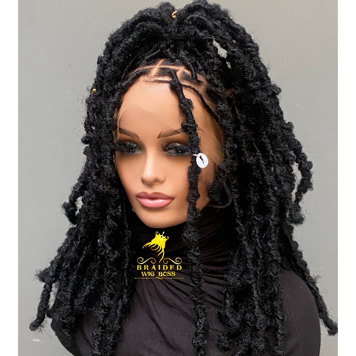 Full Lace Short Butterfly Locs Wig - Handmade Lightweight Faux Locs for Natural Black Hairstyle Protective Styling Dreadlock Wig Braided Wig