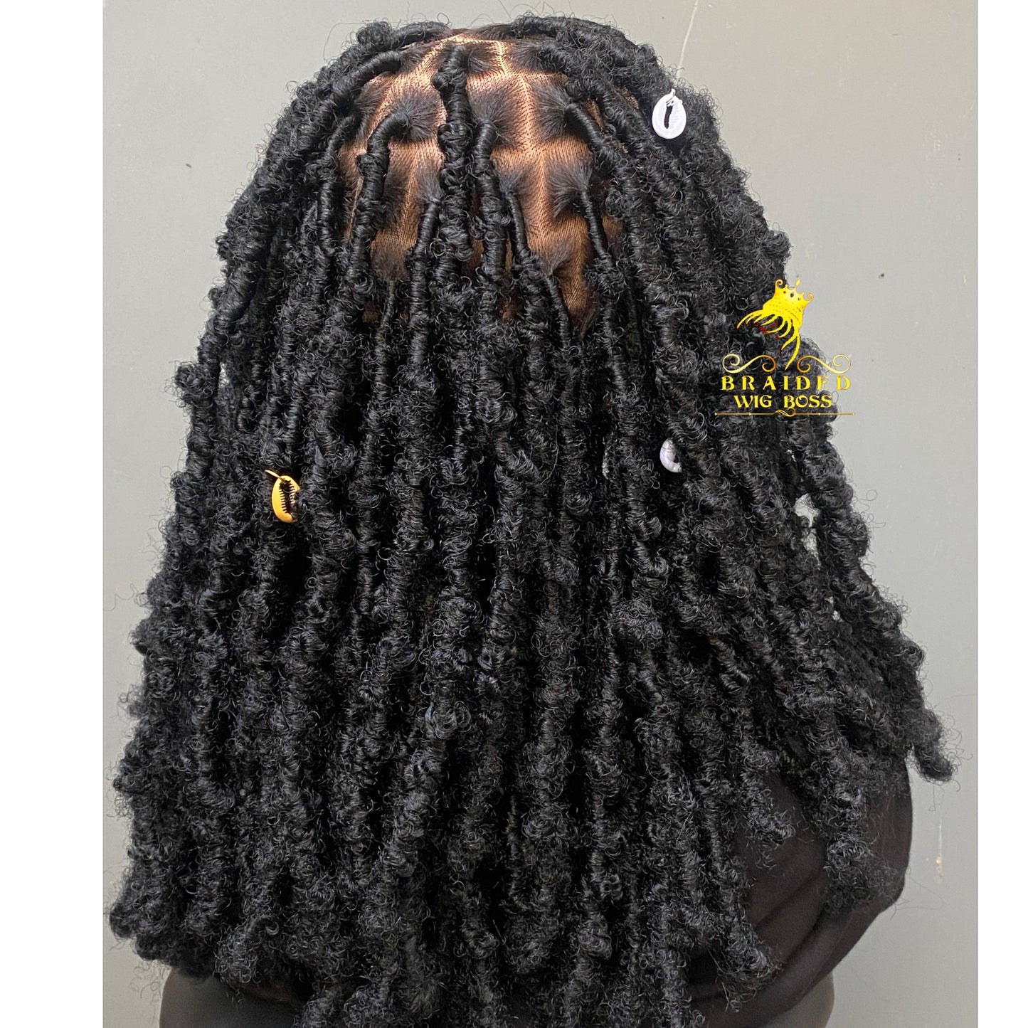 Full Lace Short Butterfly Locs Wig - Handmade Lightweight Faux Locs for Natural Black Hairstyle Protective Styling Dreadlock Wig Braided Wig