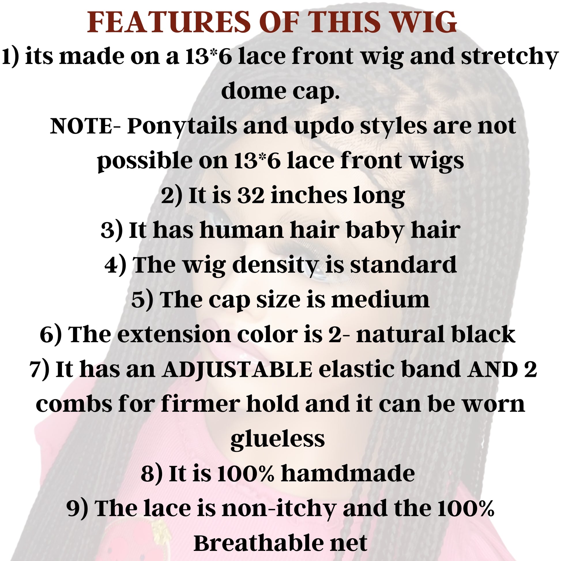 Knotless Braided Wigs For Black Women On 13*6 Braided Lace Front Wig With Human Hair Baby Hairs Color 2 Box Braid Wig Realistic Synthetic Glueless Braids - BRAIDED WIG BOSS