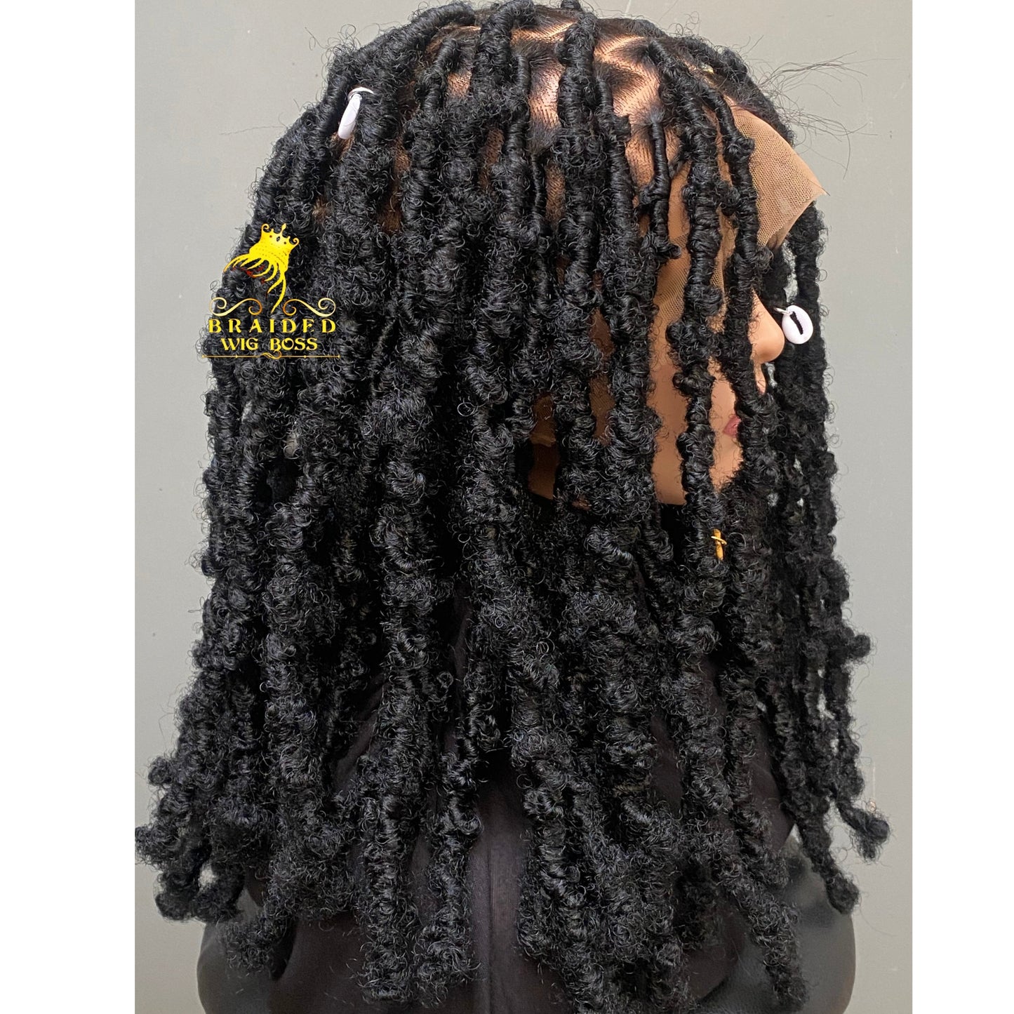 Full Lace Short Butterfly Locs Wig - Handmade Lightweight Faux Locs for Natural Black Hairstyle Protective Styling Dreadlock Wig Braided Wig