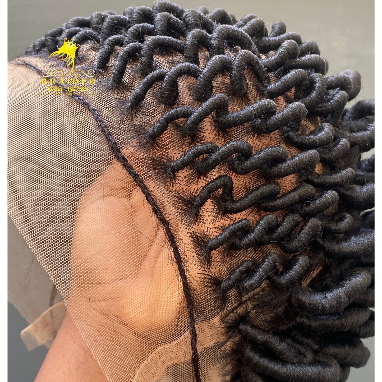 Handmade African Crochet Cornrow Braided Wig on Full Lace Short Customizable Black Braid Wig for Women Lightweight Natural-Looking Protective Wig