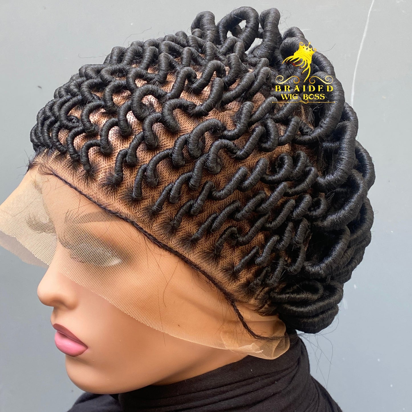 Handmade African Crochet Cornrow Braided Wig on Full Lace Short Customizable Black Braid Wig for Women Lightweight Natural-Looking Protective Wig