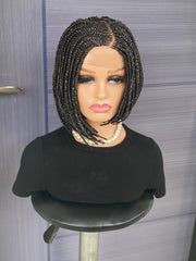 Short Bob Cornrow Braided Wig – 2×6 Lace Front Braid Wig in Salt & Pepper Color | Glueless