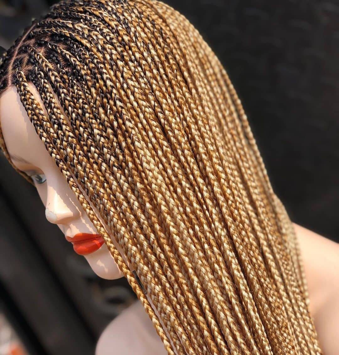 Blonde Knotless Braids Wig for Black Women Available in Different Braided Lace Styles & Lengths Knotless Box Braid Wig Glueless Braided Wigs