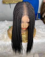 READY TO SHIP 30" Cornrow braided wig on 2 by 6 Kim-K braided lace front wigs Color 1 (No Customisation) Glueless Braid Wigs for Black Women