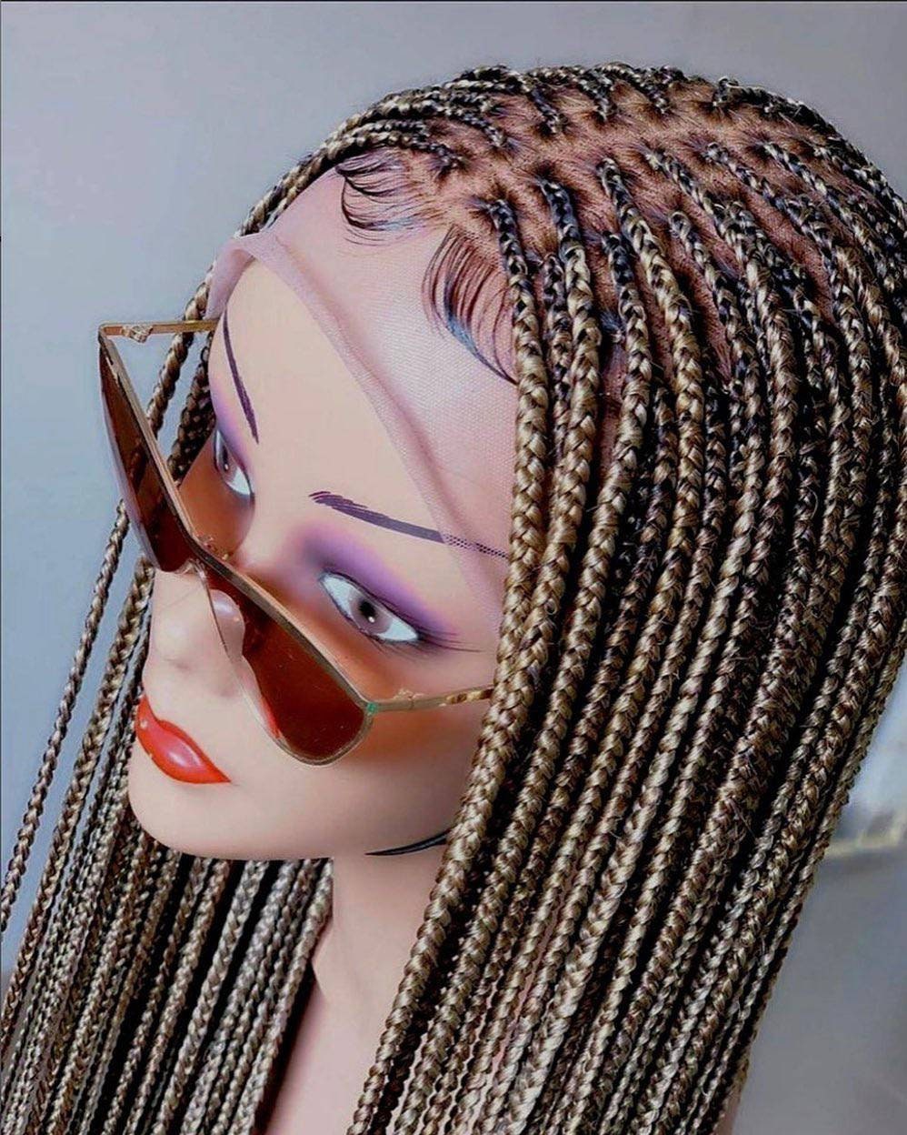 READY TO SHIP 30" Knotless Braided Wigs for black women on Full lace wigs (No Customisation) Box Braid Wig braided lace wigs glueless braids