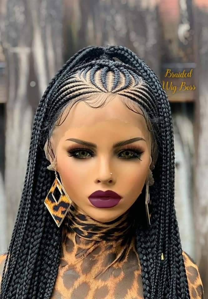 Braided Wig Full Lace Wig Braided Lace Front Wig Cornrow wig Braided Wigs for black women braided lace wigs, braid wig knotless braid wig