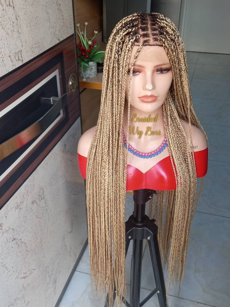 Long Full lace Knotless braided wigs, lightweight knotless braids, beginner-friendly knotless box braid wig, glueless knotless box braid wig