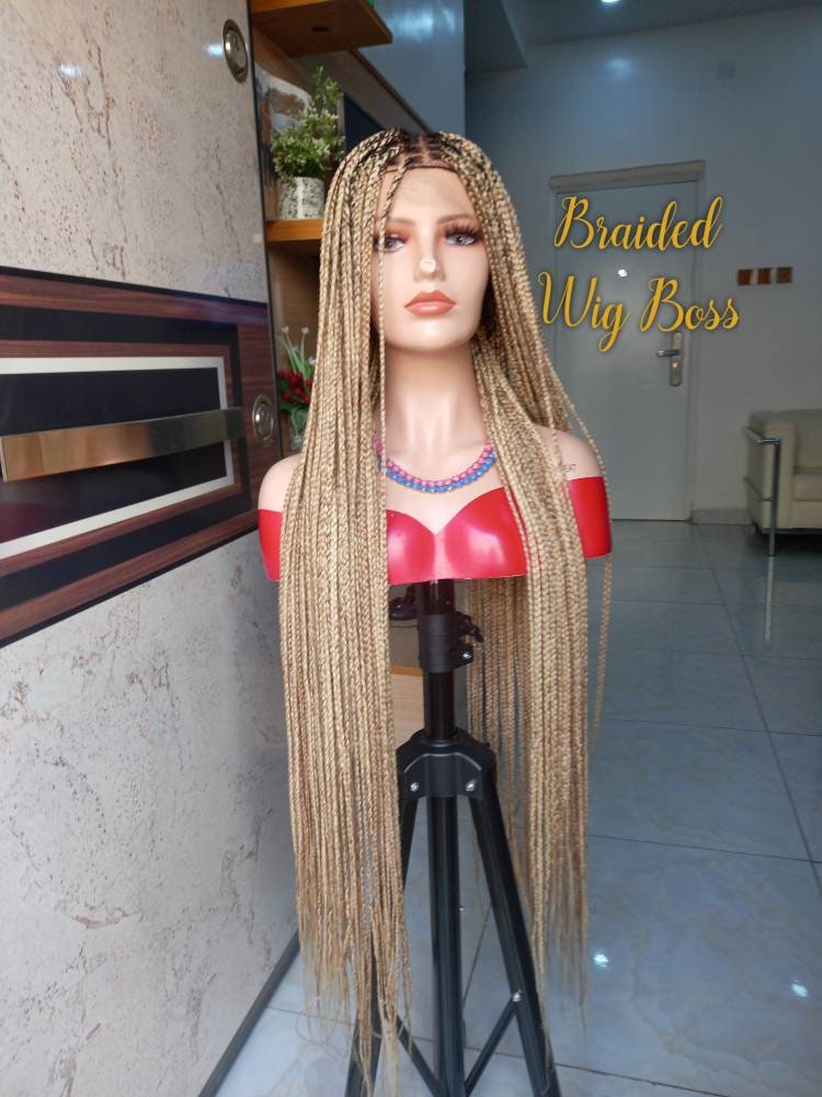 Long Full lace Knotless braided wigs, lightweight knotless braids, beginner-friendly knotless box braid wig, glueless knotless box braid wig