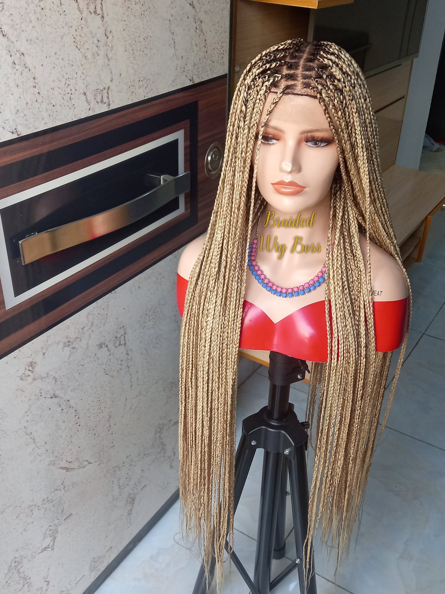 Long Full lace Knotless braided wigs, lightweight knotless braids, beginner-friendly knotless box braid wig, glueless knotless box braid wig