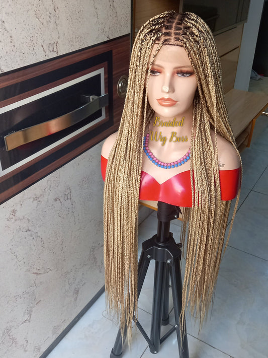 Long Full lace Knotless braided wigs, lightweight knotless braids, beginner-friendly knotless box braid wig, glueless knotless box braid wig