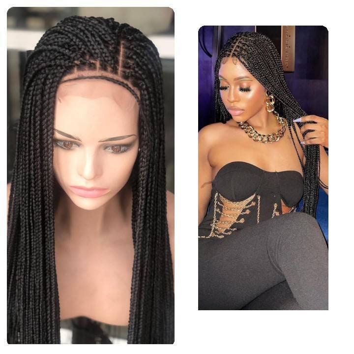 Knotless braid wig braided wigs for black women braided lace front wig box braided wig