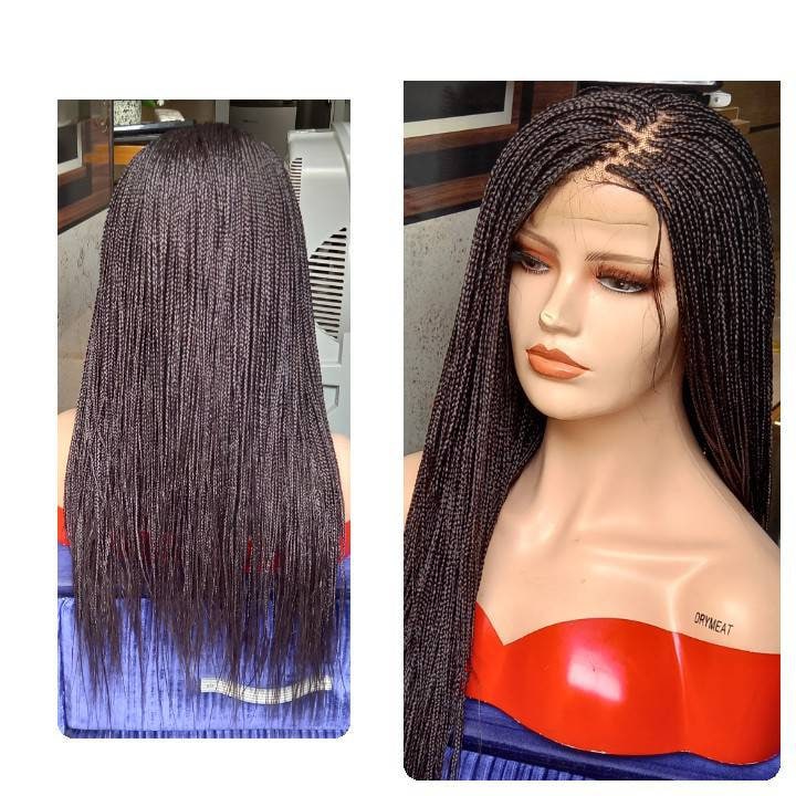 Micro braid wig braided lace front wigs for black women human hair lace front braided lace front wigs knotless braided wig box braids wig