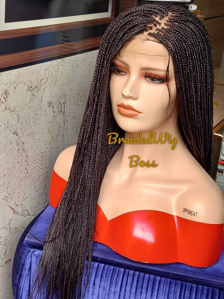 Micro braid wig braided lace front wigs for black women human hair lace front braided lace front wigs knotless braided wig box braids wig